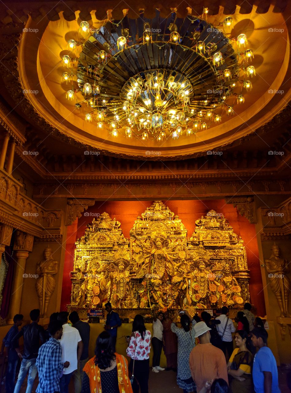 Interior design of a Durga puja pandal