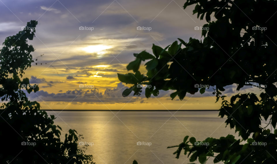 beautiful sunset by the beach