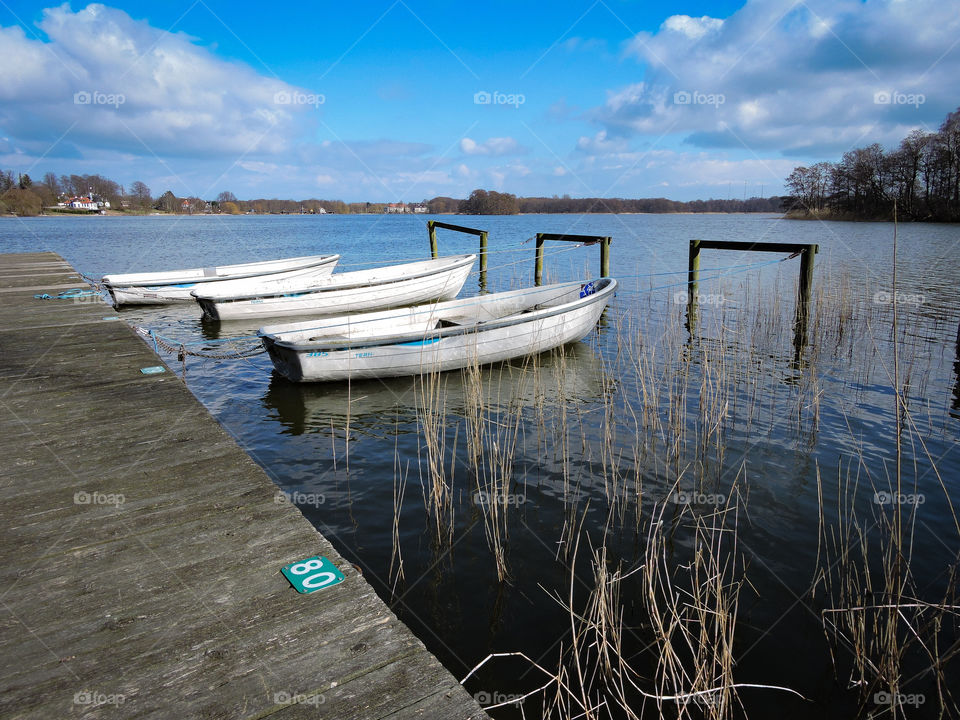 Boats in Bagsværd Lake.