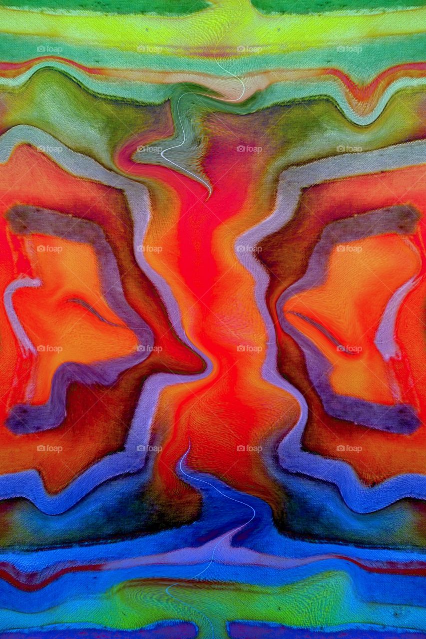 blue and orange illustration