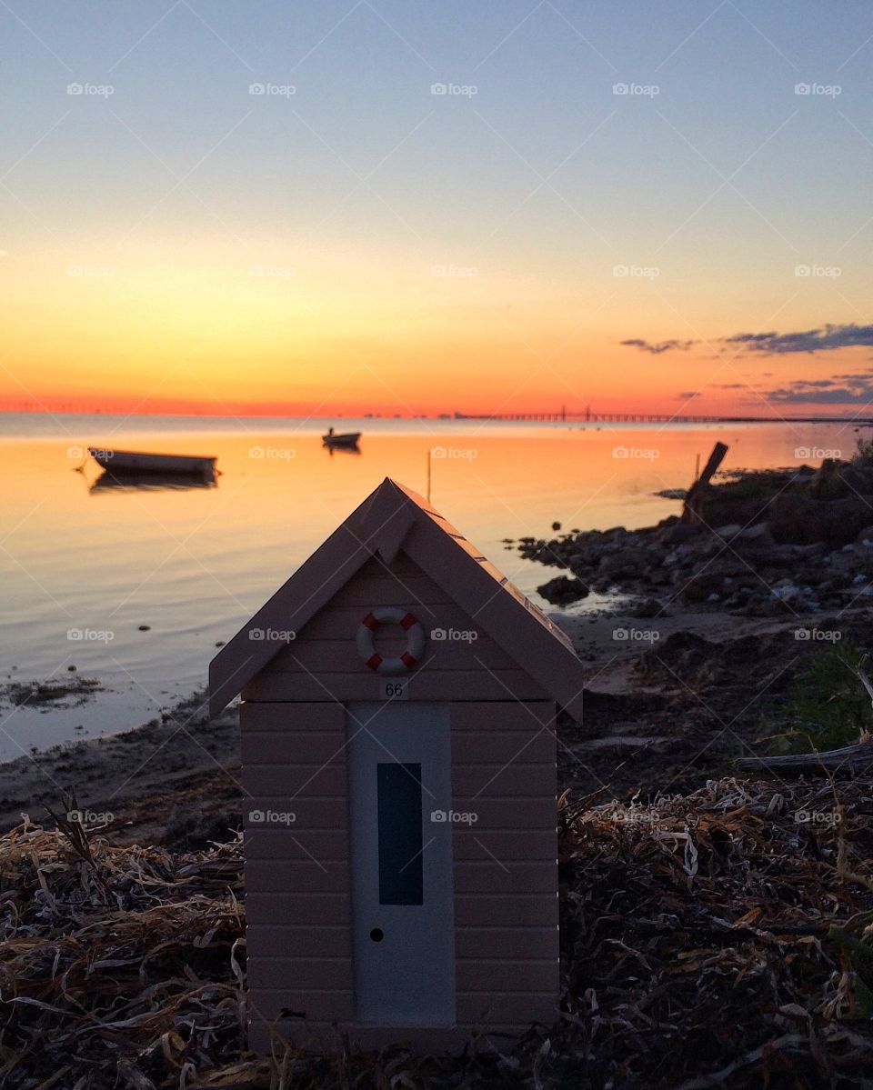 Miniature beach hut