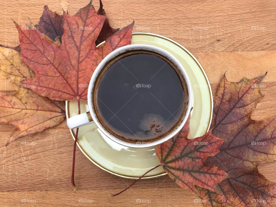 Autumn and black coffee to enjoy this season