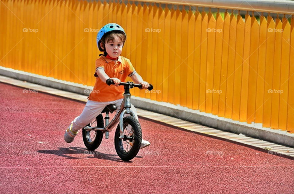 Little Boy Enjoying His Bike Ride