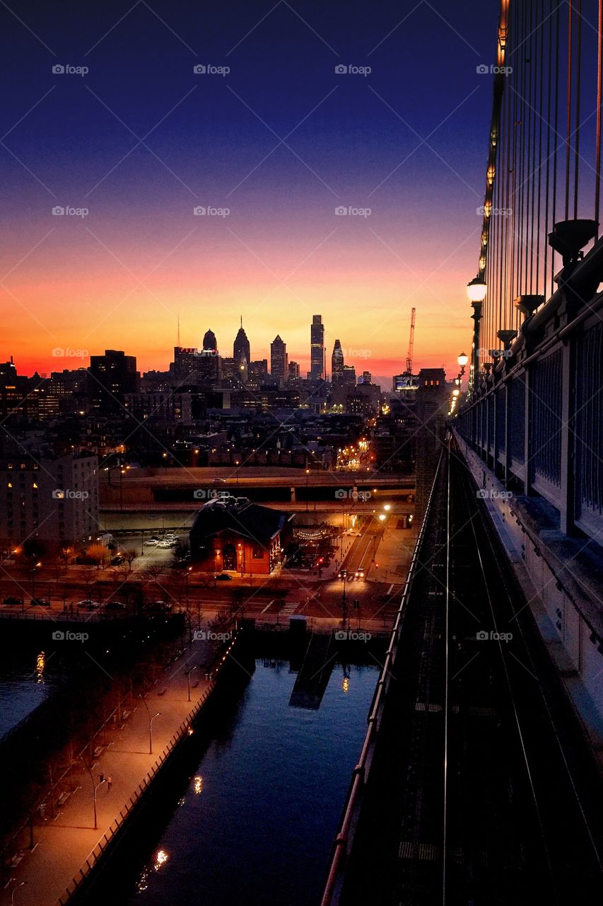 Philadelphia from above the bridge 