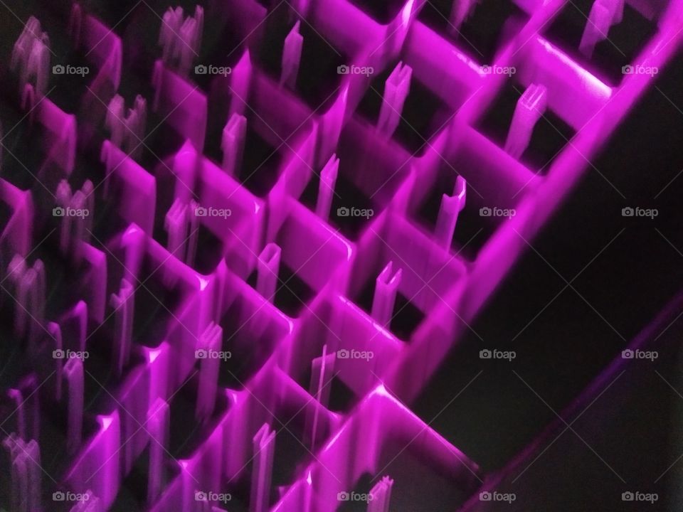 Blurred pink luminous keyboard