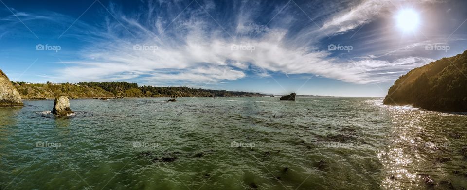 Panoramic view of coastline