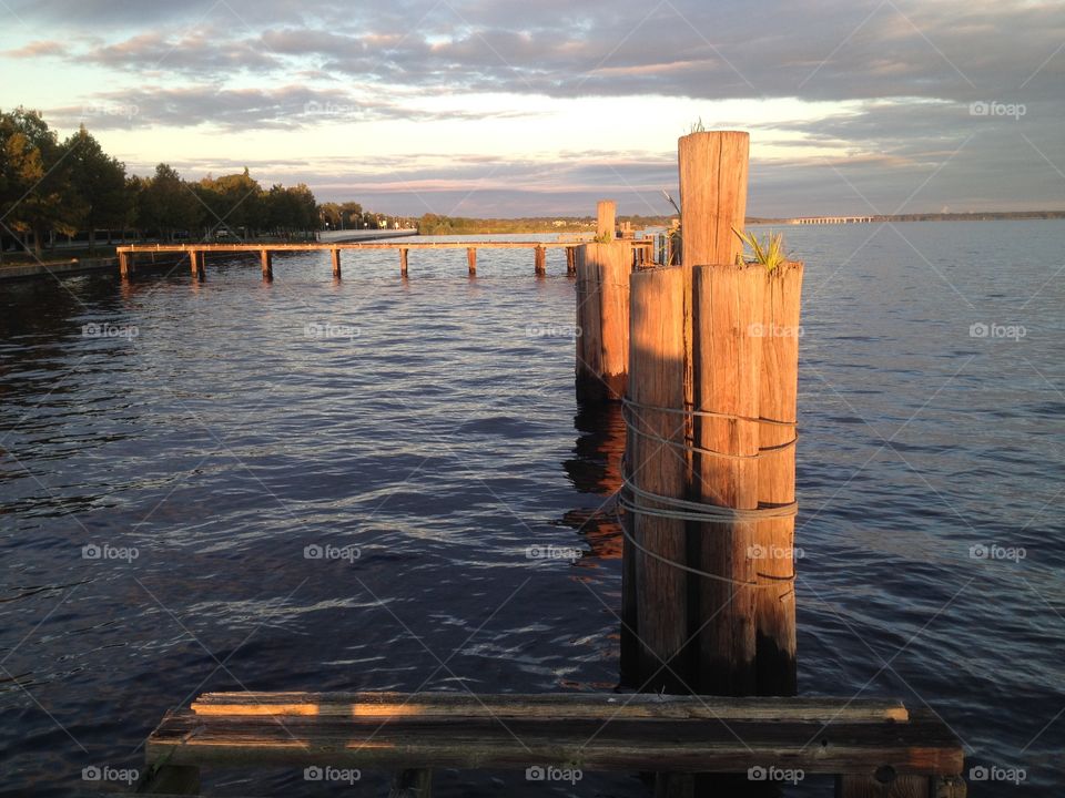 Water, No Person, Sunset, Pier, Reflection