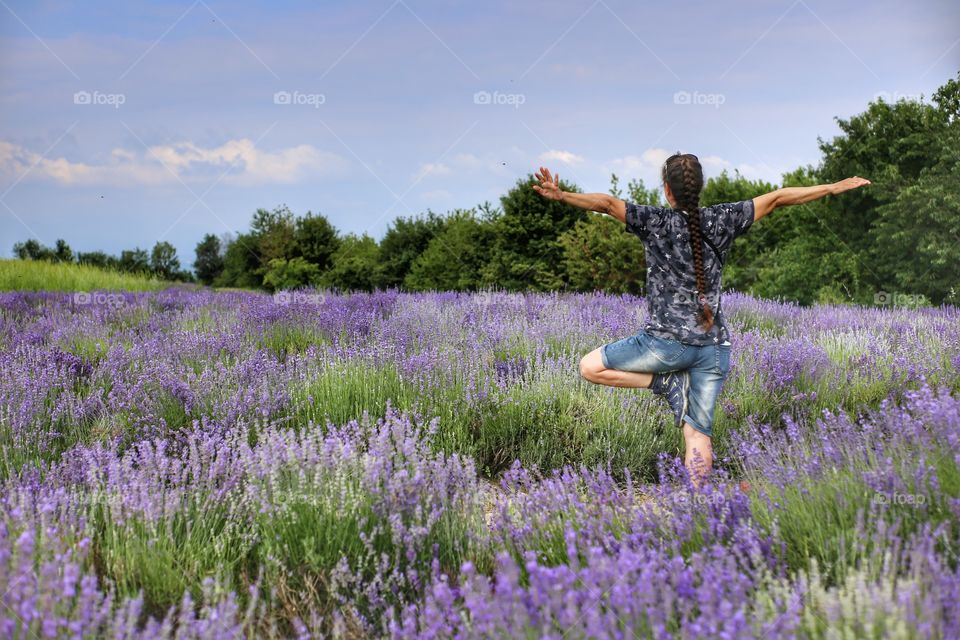 yoga in the lavander