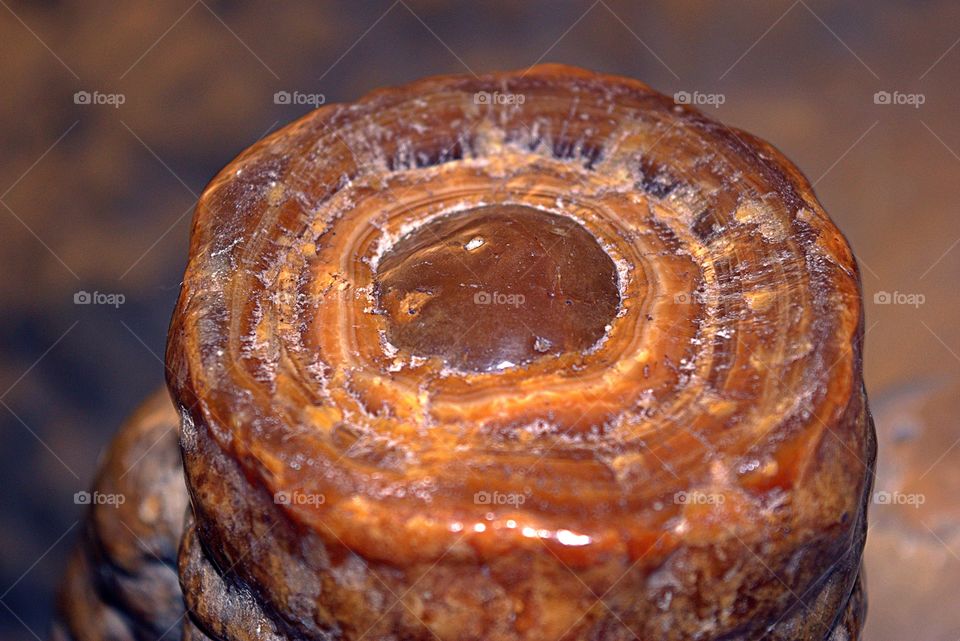 Close-up of stalactite in cave