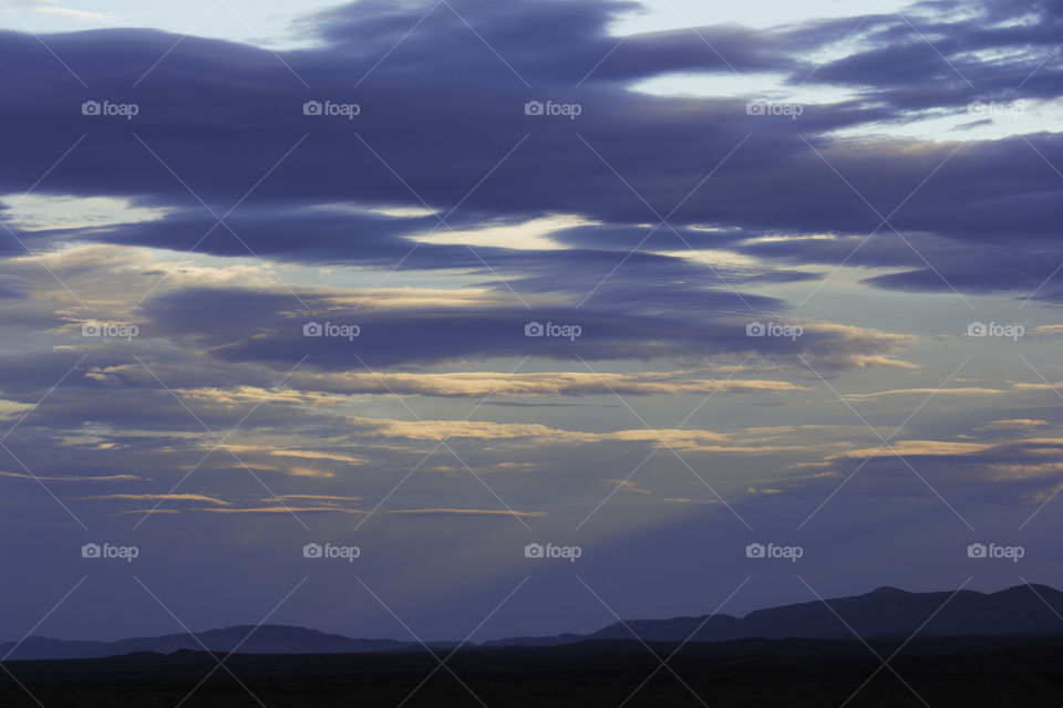 Cloudscape Skyline With Distant Mountain Range, Western Cape, South Africa