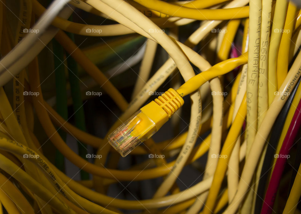 Yellow network cable