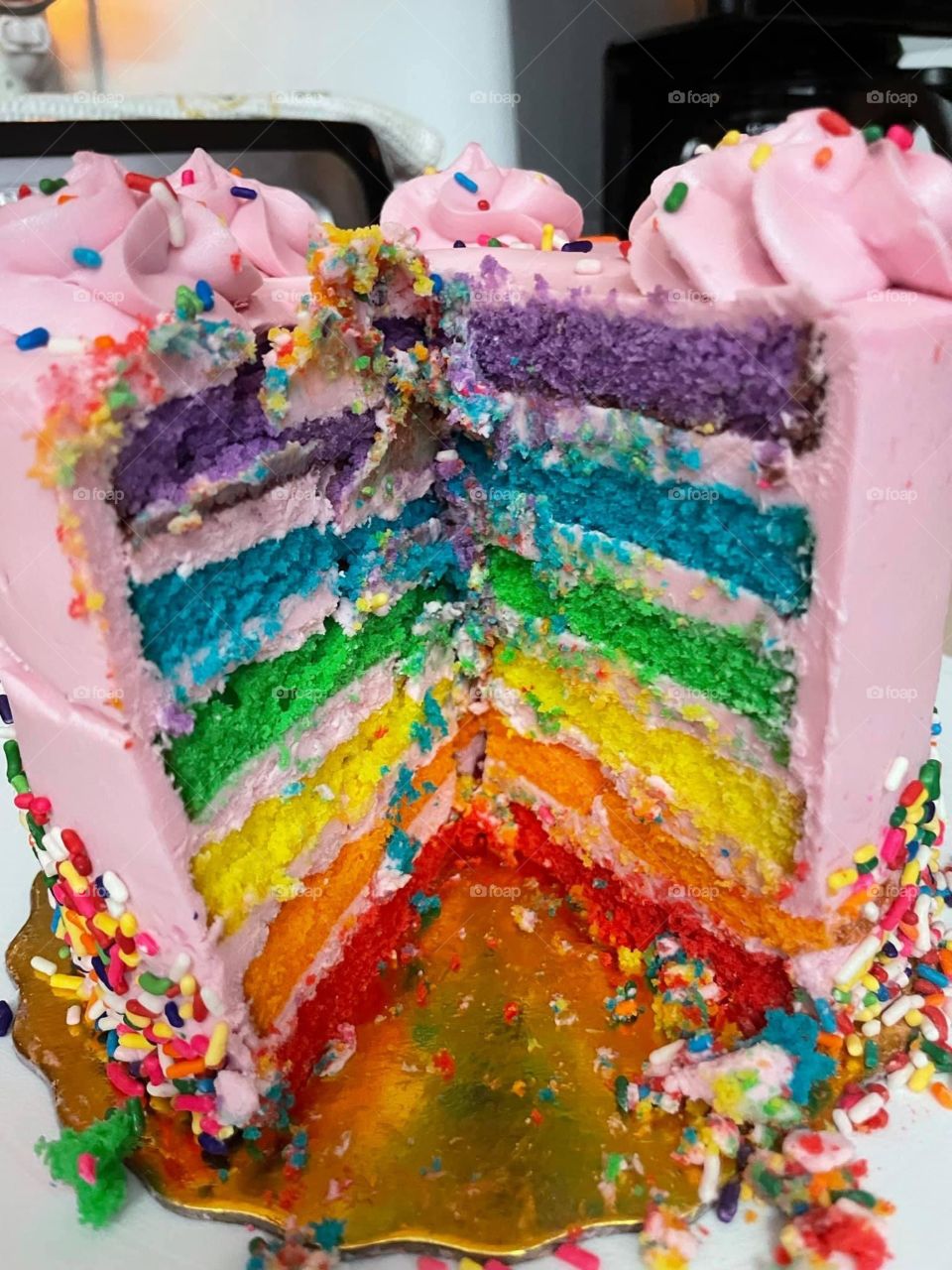 Rainbow colour cake