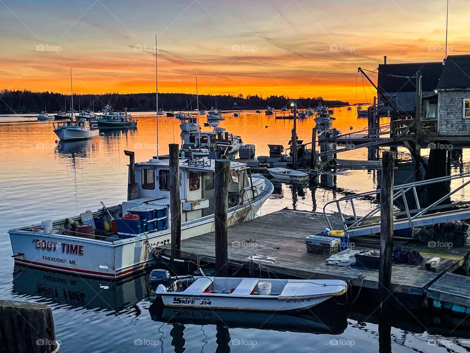 New England Sunset.  A common sight among the expansive US coastline is the countless harbors.