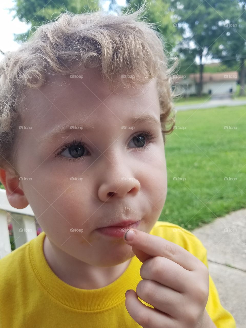 contemplating candy at grandma's house in the summer