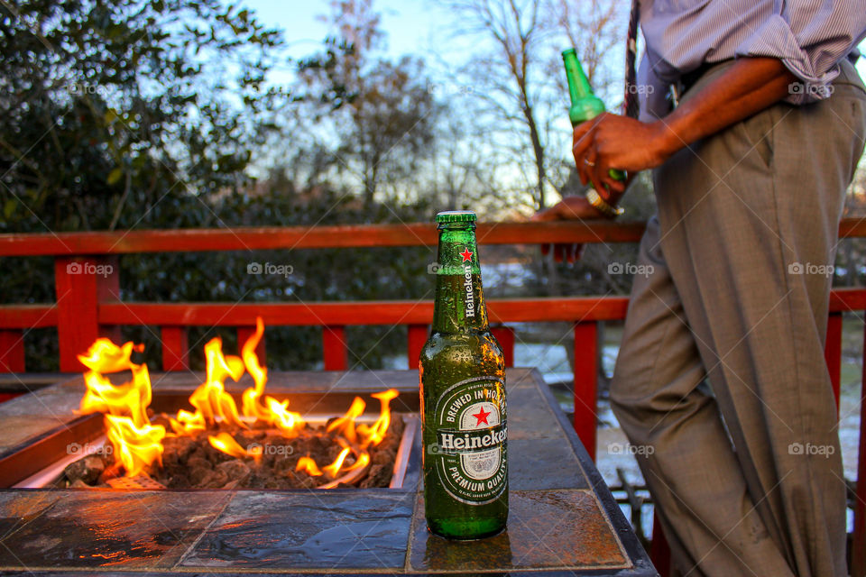 Enjoying your favourite Heineken