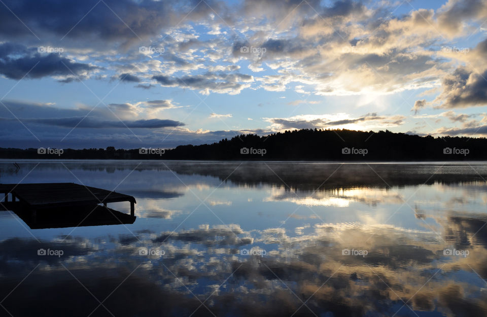 sunrise at the lake in Poland