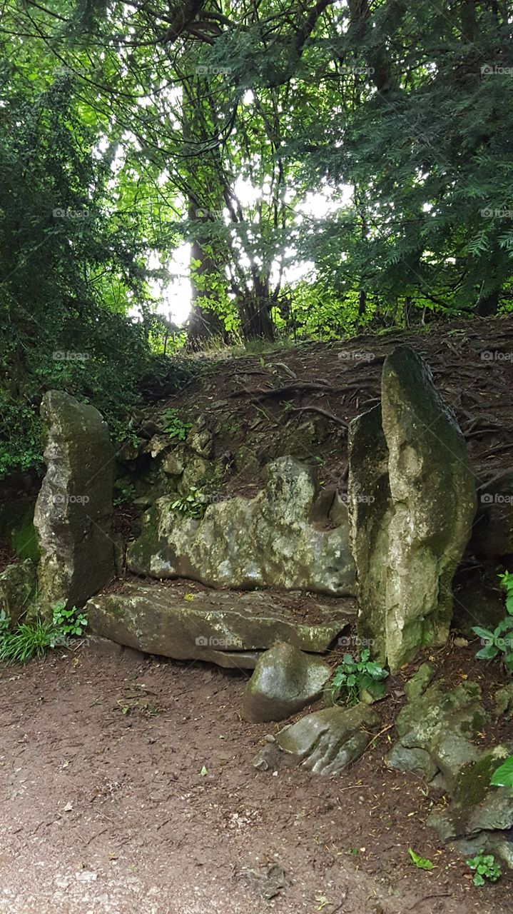 bench of stones