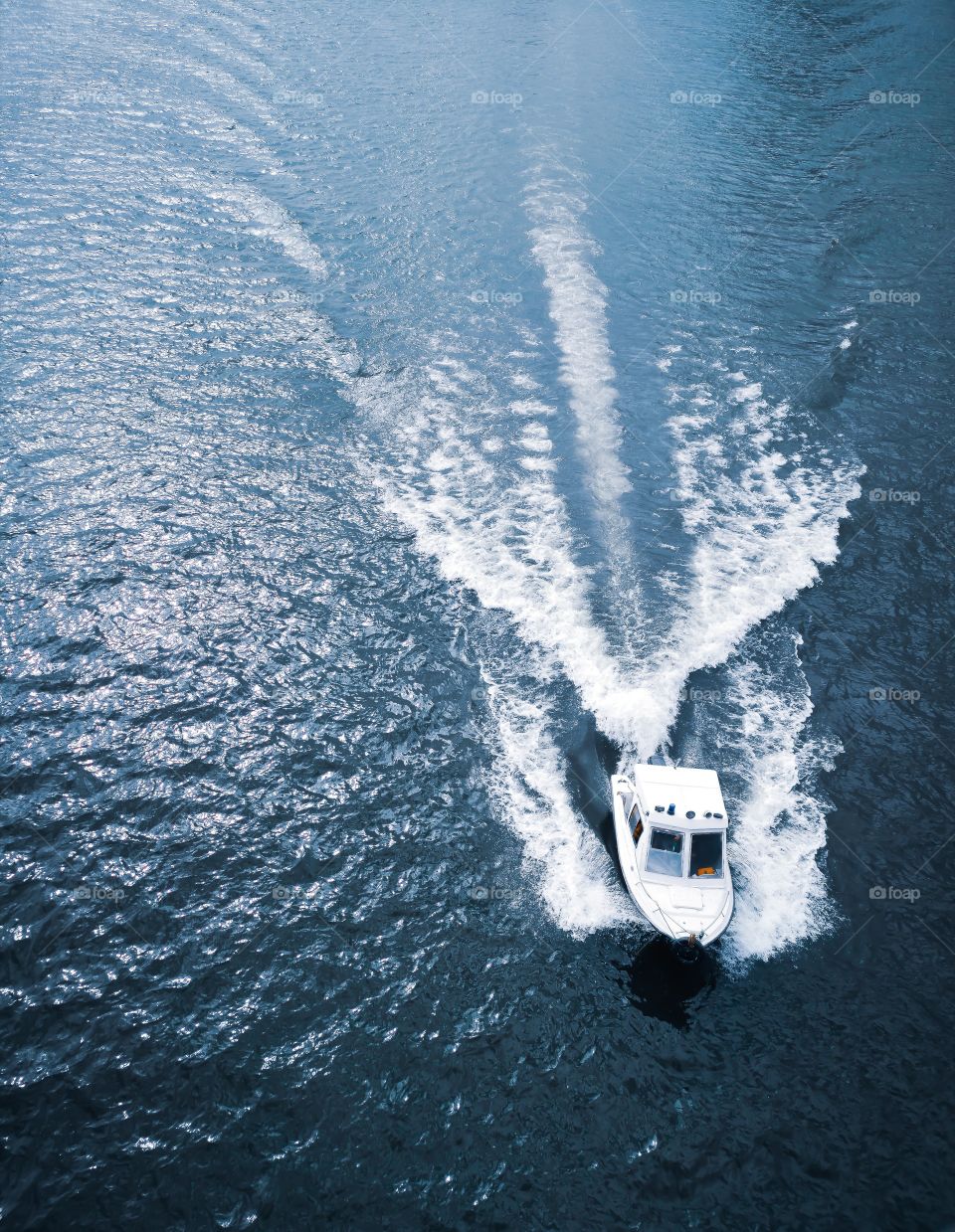 A motorboat is ringing on the Nile at Egypt.