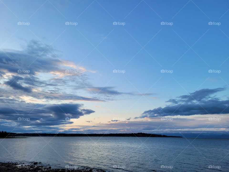 Beautiful Calm Ocean Tide Evening on Vancouver Island