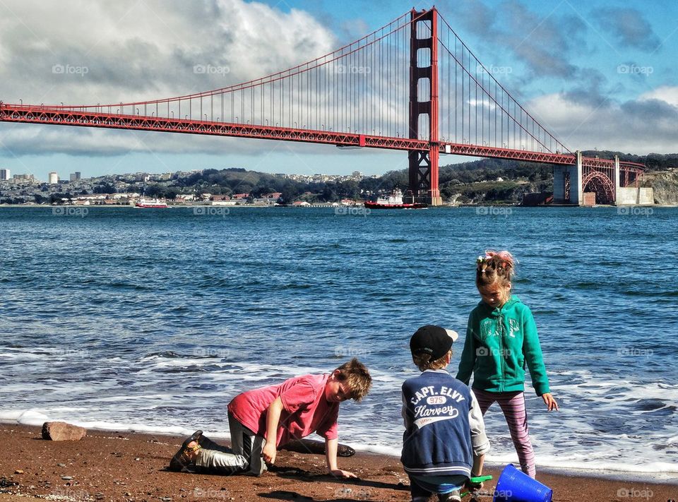 Kids Near Golden Gate Bridge