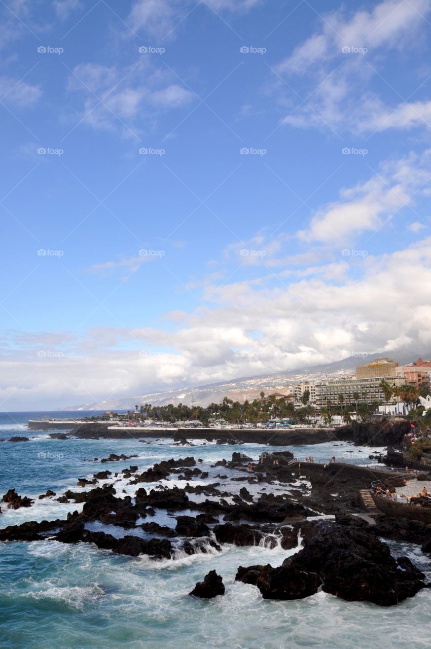 Sea shore at tenerife island