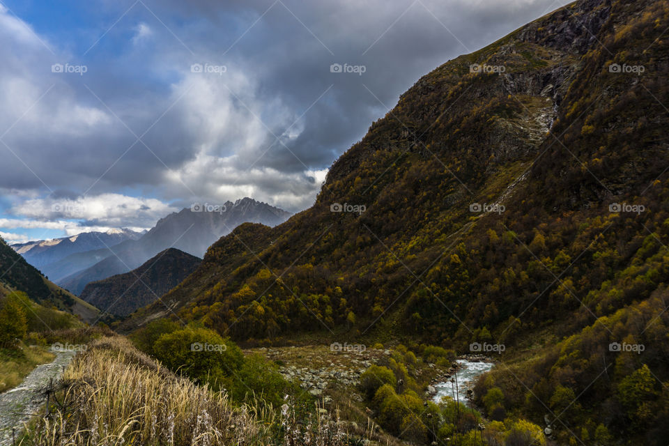 Noth Osetia, Digor gorge, Uruh river, autumn