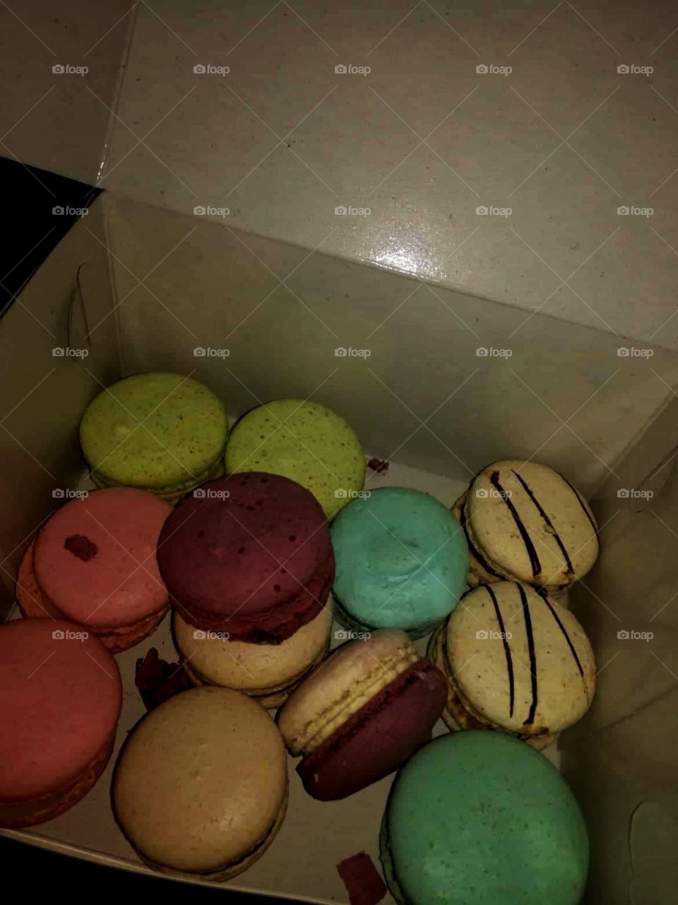 Tasty macaroon sweets full of colours