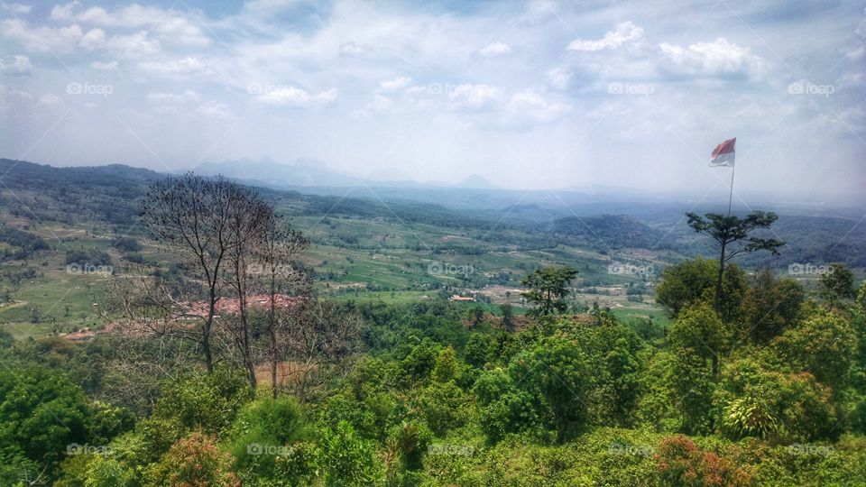 Landscape View of Panenjoan Hills, Purwakarta, West Java