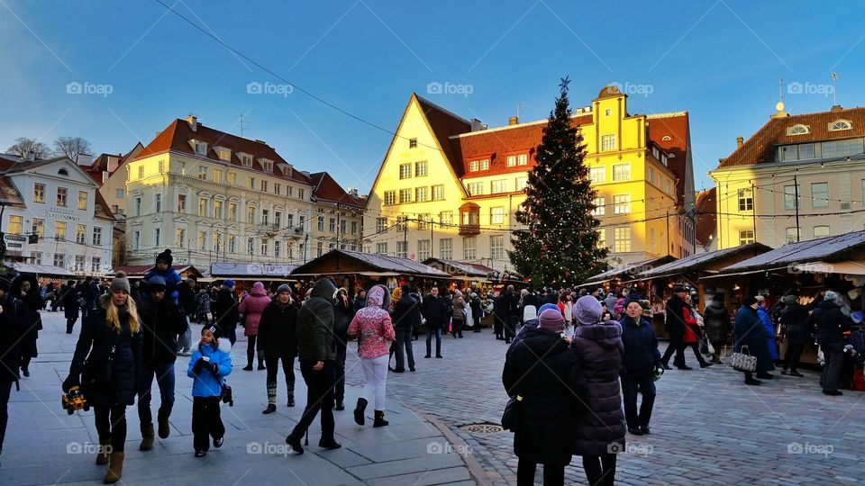 Marked in the old town in Tallinn