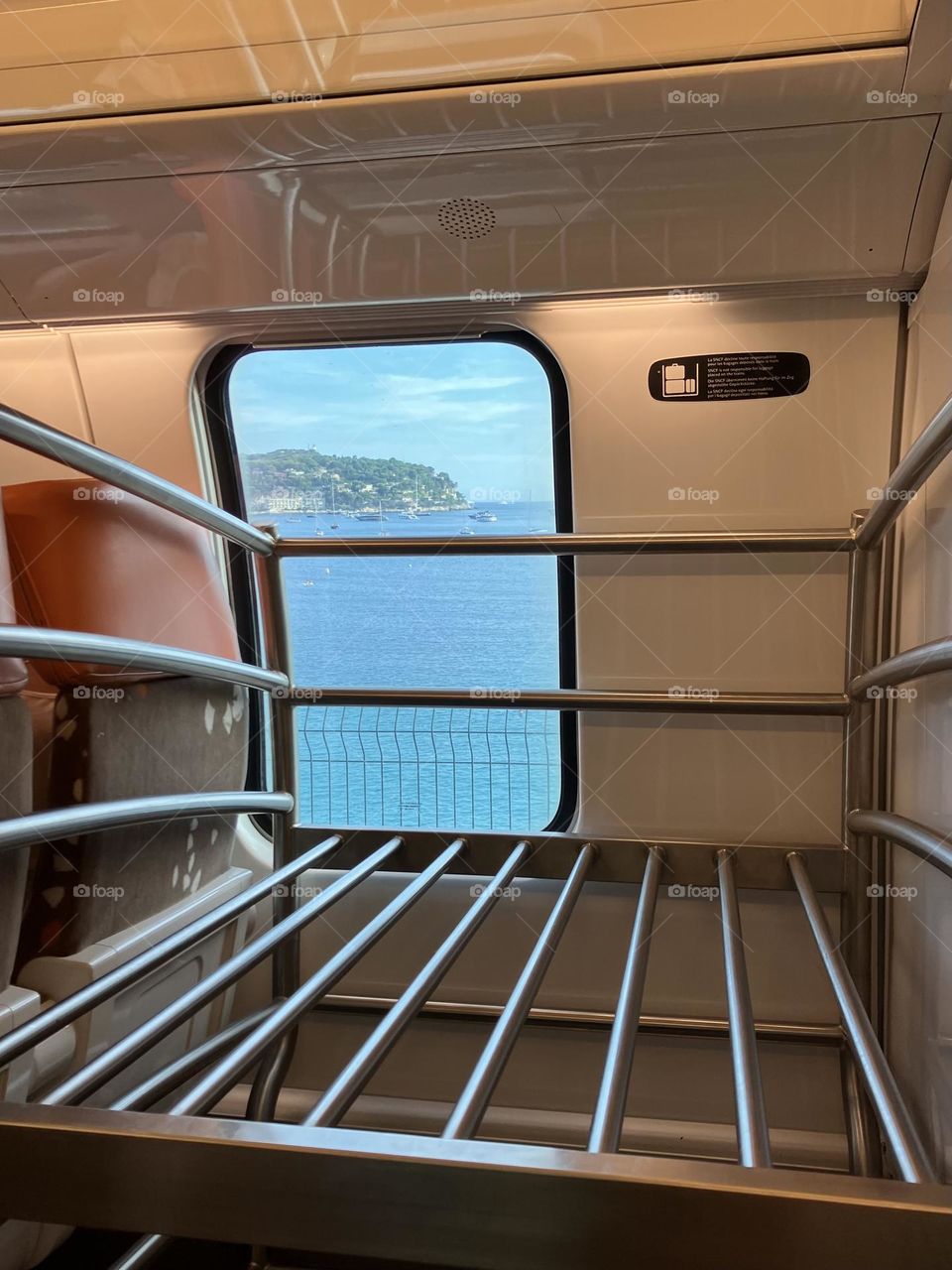 From inside the train, with a view