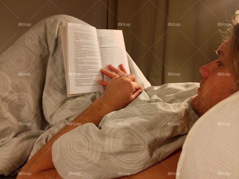 In bed with the favorite reading