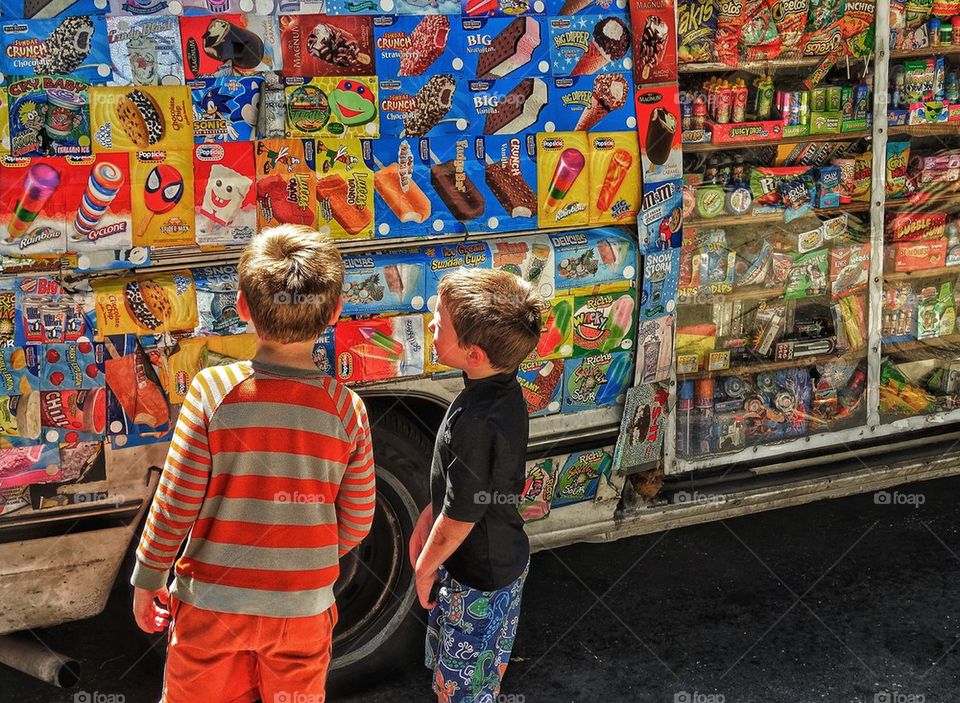 Young Boys with Ice Cream Truck