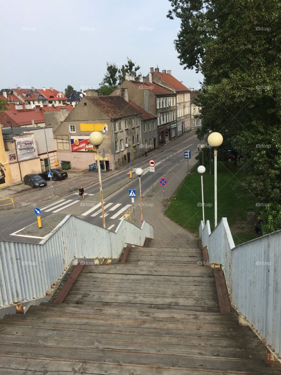 Ostroda Poland. Stroll through town. Architecture 