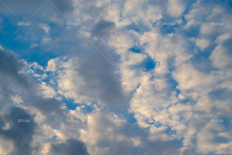 The beauty of the evening sky with clouds