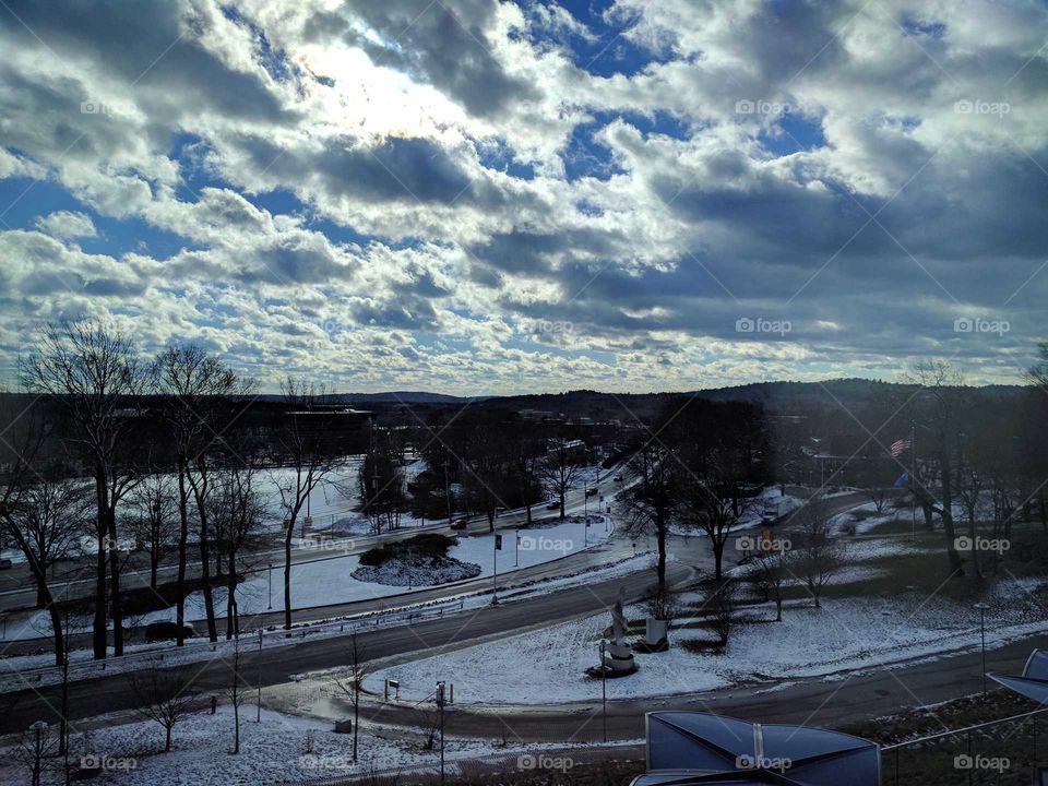 New England winter evening