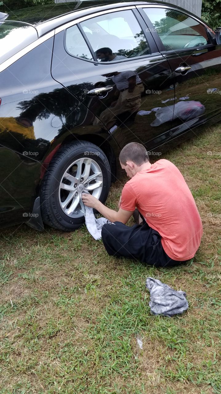 cleaning car