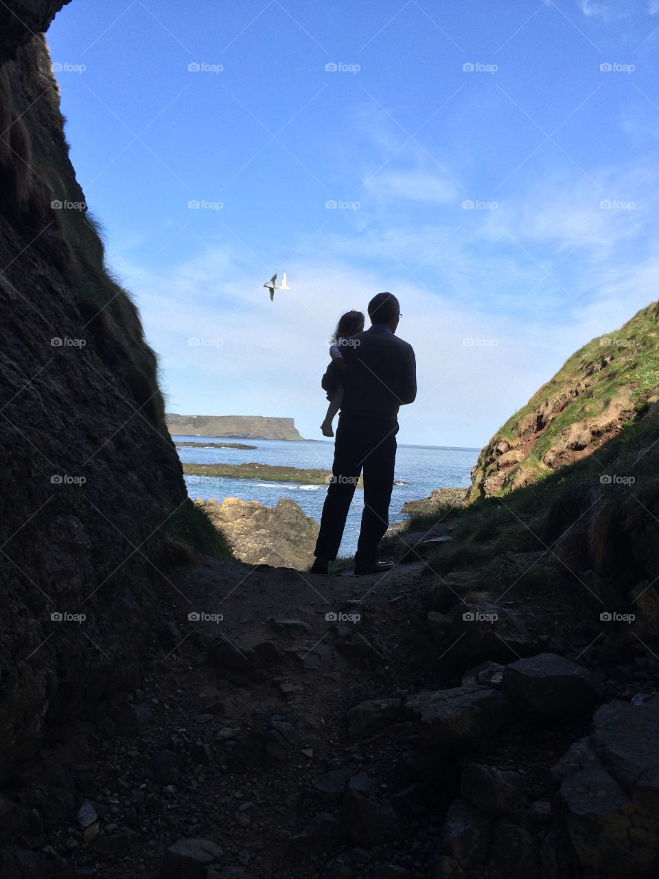 Man and baby silhouette 