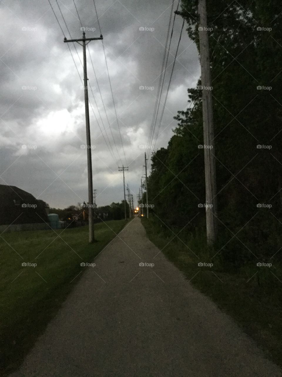 Bike path right before a thunderstorm 