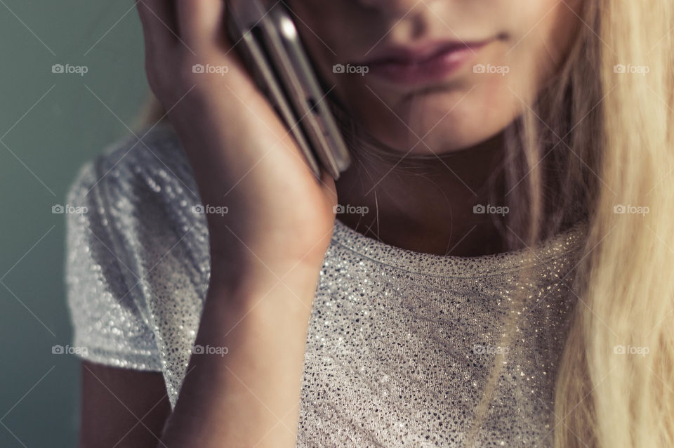 glitter clothing inspiration. girl is talking on the phone