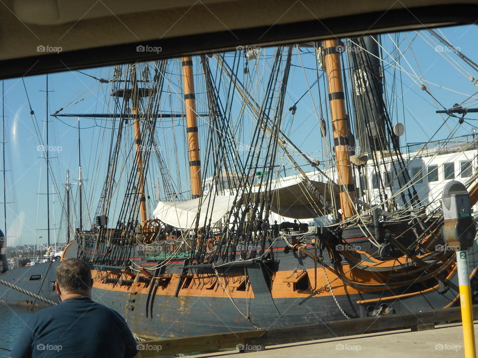 Sailing ship at San Diego. Sailing ship docked at San Diego