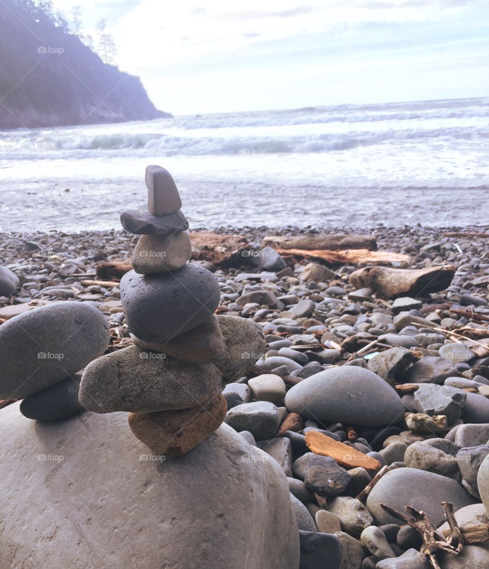 Rock stack at the Oregon coast
