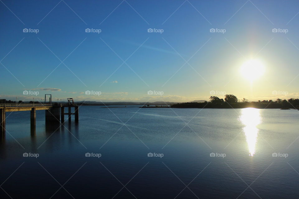 sunset in the lake