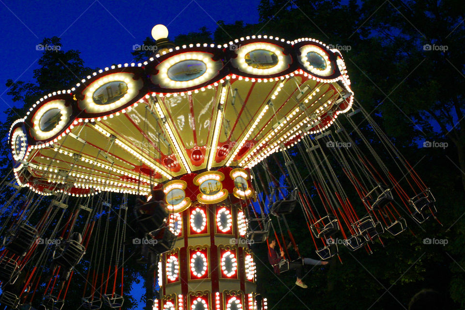 Amusement park, carousel, swing