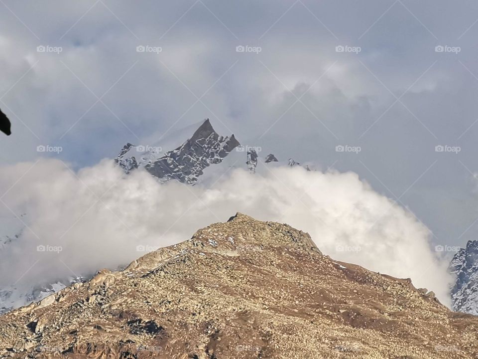 Mountain scape with clouds makeover