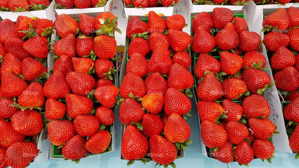 strawberries arranged
