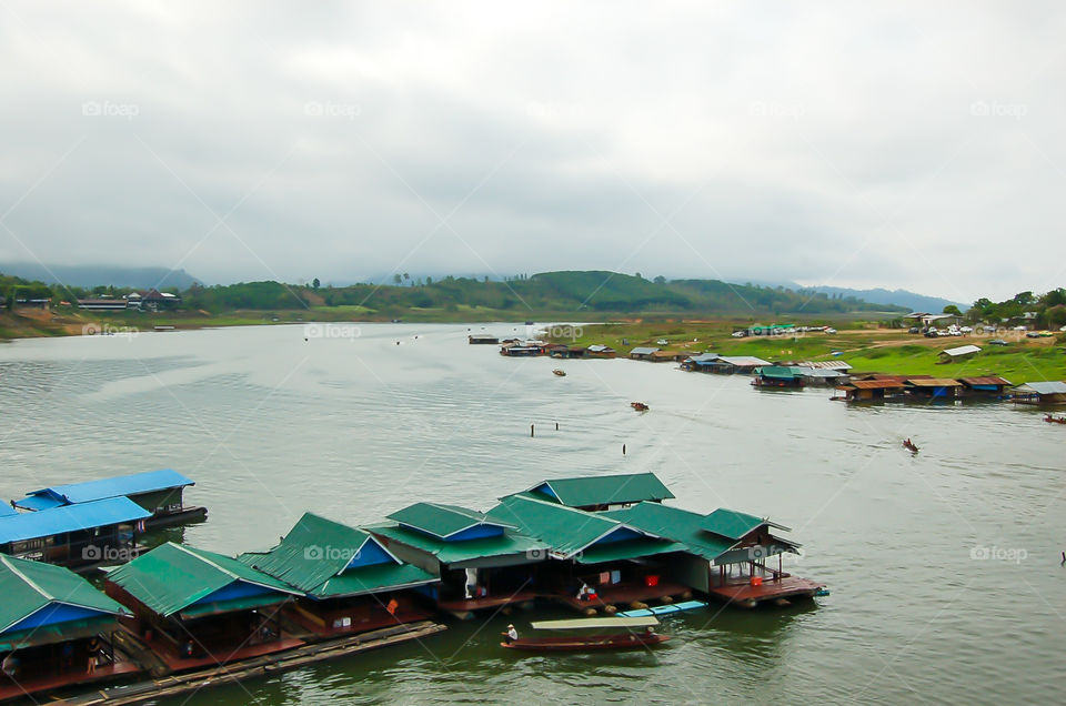 The beauty of Khao Laem reservoir in Kanchanaburi , Thailand.Thailand.