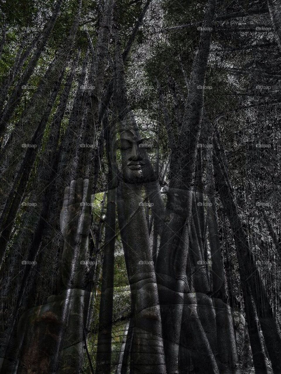 Buddha in the trees