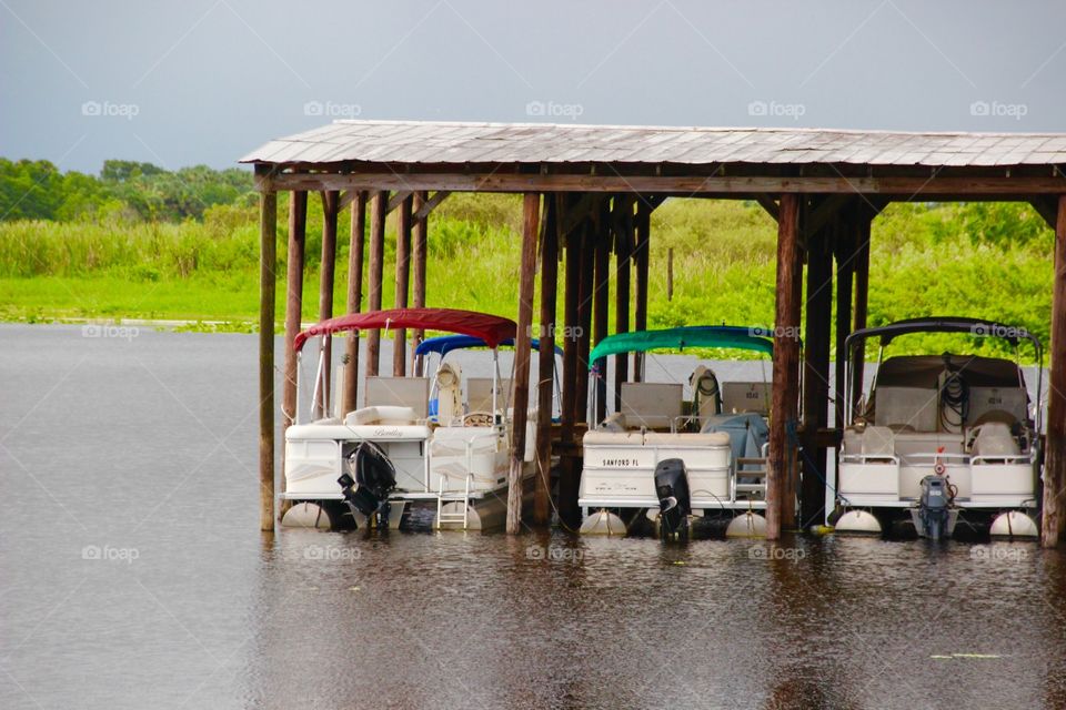 Old boat dock on the lake