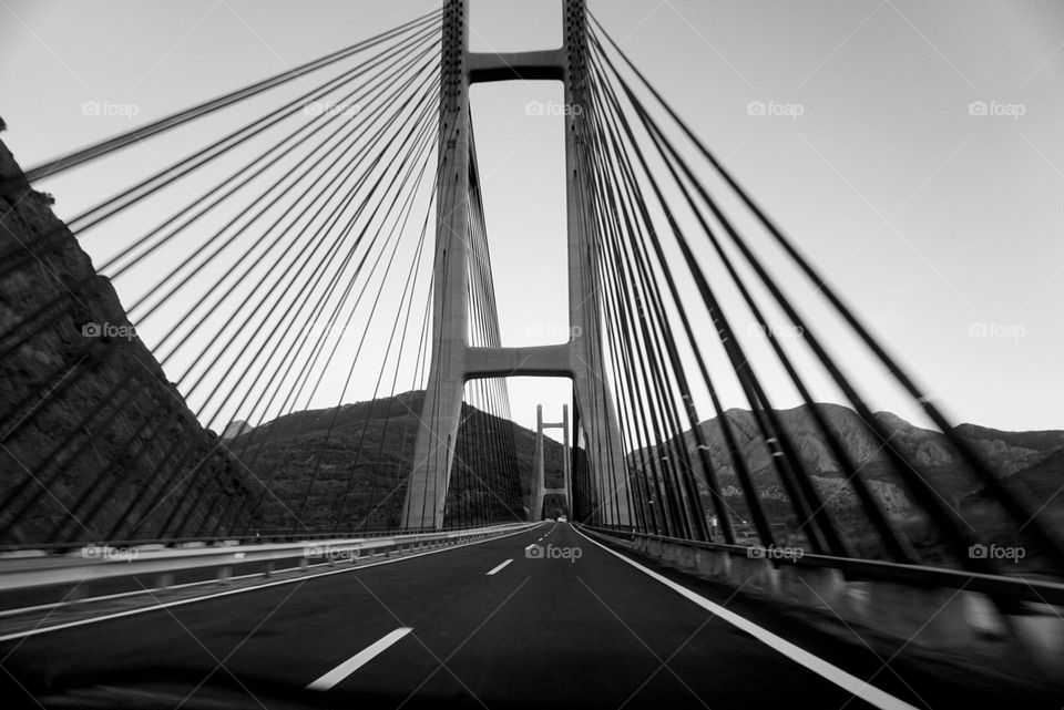 Bridge#road#sky#black&white