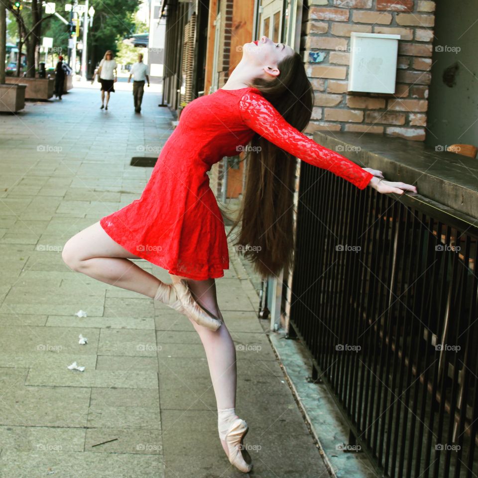 Beautiful ballerina in downtown Salt Lake city.